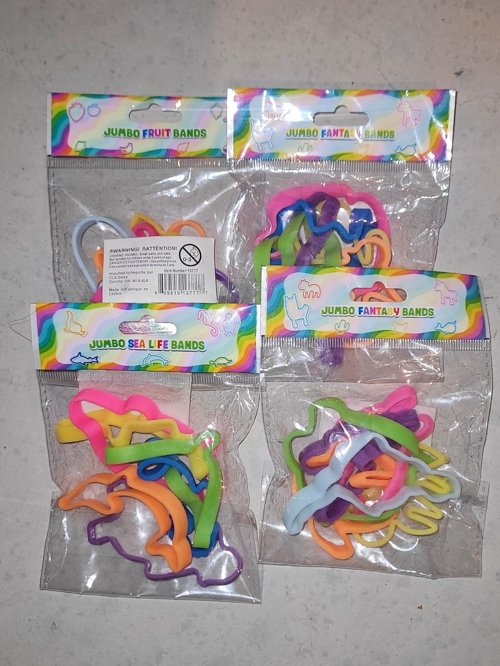 💎10/10 Jumbo Fantasy & Fruit Silicone Bands - Multicolor 4 Packs - Picture 3 of 5